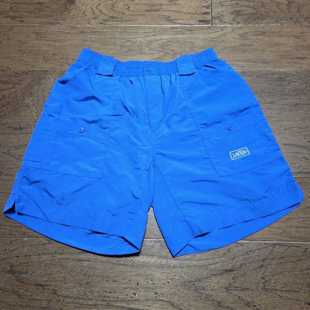 AFTCO Shorts Mens 36 Bluewater Active Fit The Original Fishing Blue M01 Preppy